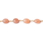 7-8mm Angel Skin Moonstone Plain Nuggets on Gold Plated Chain - Beadsofcambay.com