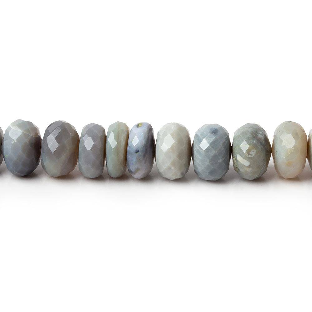 7-8mm Blue Grey Australian Opal Faceted Rondelles 18 inch 99 Beads AA - Beadsofcambay.com