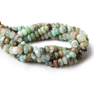 7-8mm Blue Peruvian Opal plain rondelles 14 inch 75 beads AA 1mm drill hole - Beadsofcambay.com