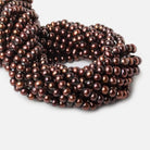 7-8mm Brick Red Large Hole Off Round Freshwater Pearl 2.5mm drill hoe, 15 inch, 64 pieces - Beadsofcambay.com