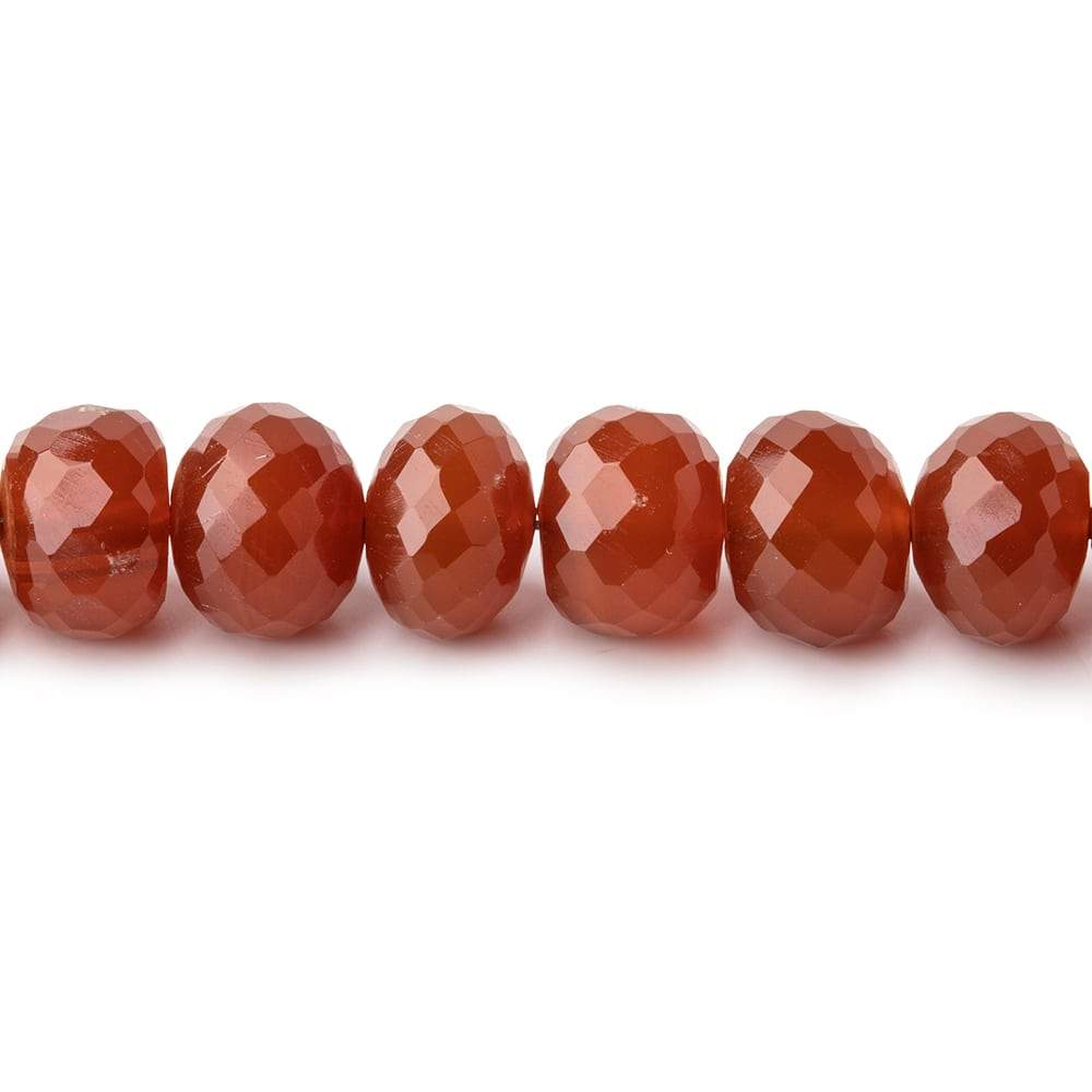7-8mm Carnelian Faceted Rondelle Beads 16 inch 72 pieces - Beadsofcambay.com