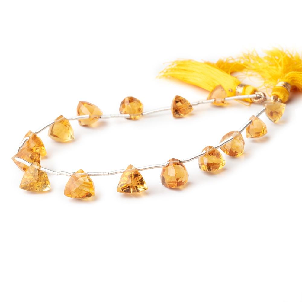 7-8mm Citrine Faceted Trillion Beads 8 inch 15 pieces - Beadsofcambay.com