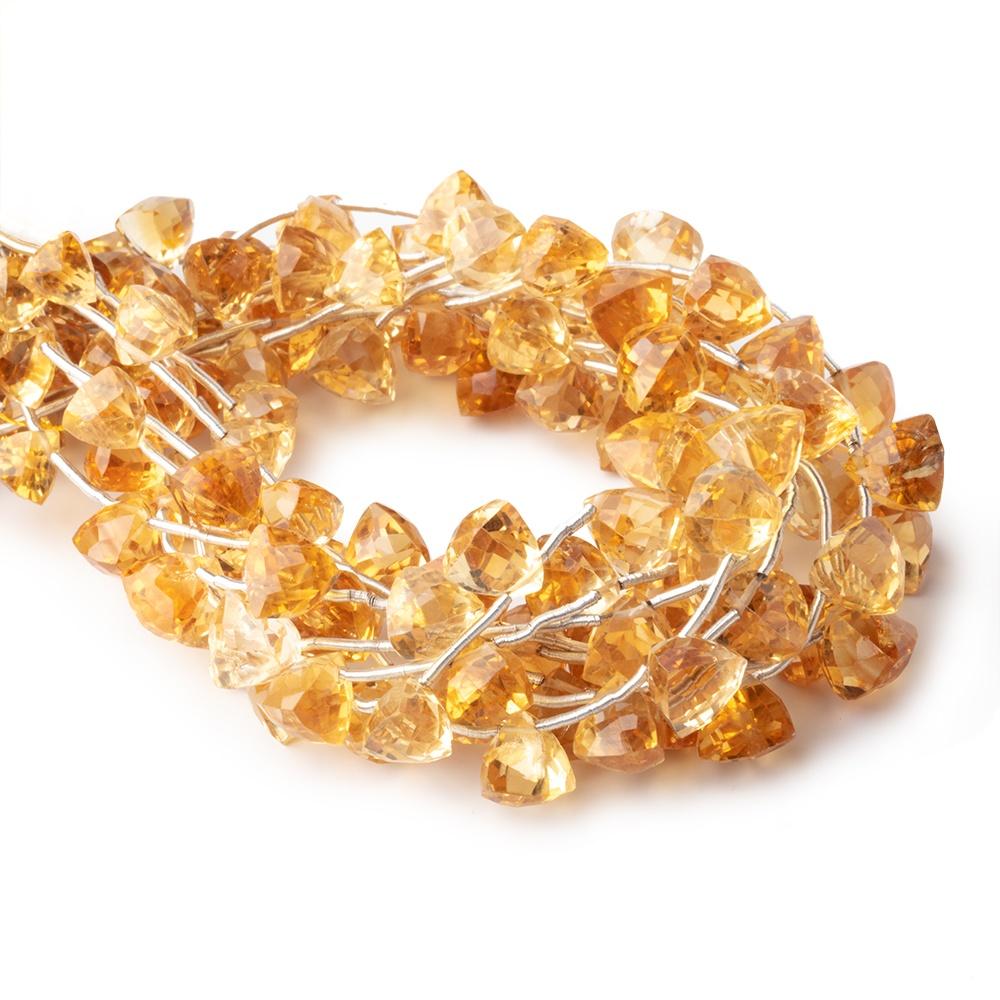 7-8mm Citrine Faceted Trillion Beads 8 inch 15 pieces - Beadsofcambay.com