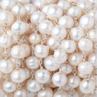 7-8mm Cream Baroque Pearls on .925 Silver Chain - Beadsofcambay.com