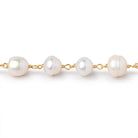 7-8mm Cream Baroque Pearls on Vermeil Chain - Beadsofcambay.com