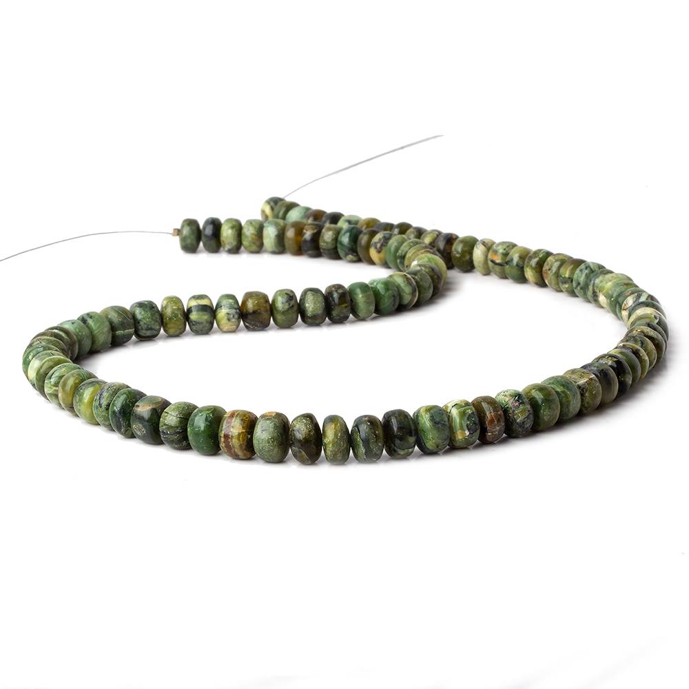 7-8mm Green Opal plain rondelle beads 18 inch 94 pieces - Beadsofcambay.com