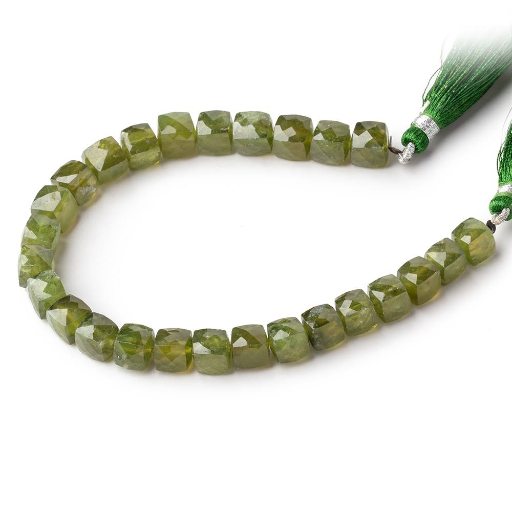 7-8mm Idocrase Faceted Cube Beads 8 inch 26 pieces - Beadsofcambay.com