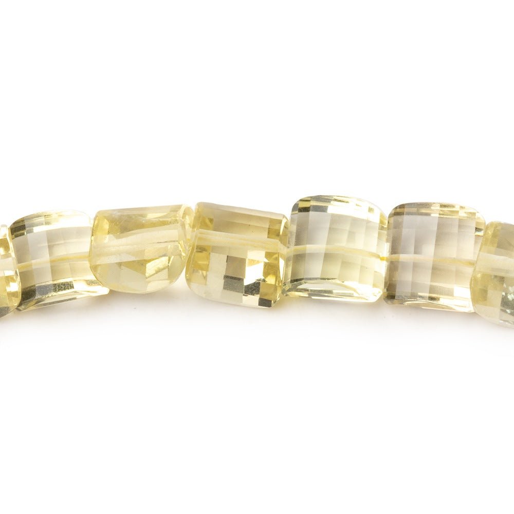 7-8mm Lemon Quartz Barrel Faceted Half Moon Beads 14 inch 53 Beads - Beadsofcambay.com