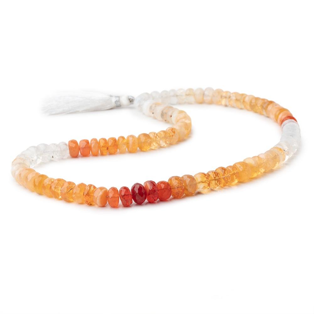 7-8mm Mexican Fire Opal Faceted Rondelle Beads 15 inches 87 pieces - Beadsofcambay.com