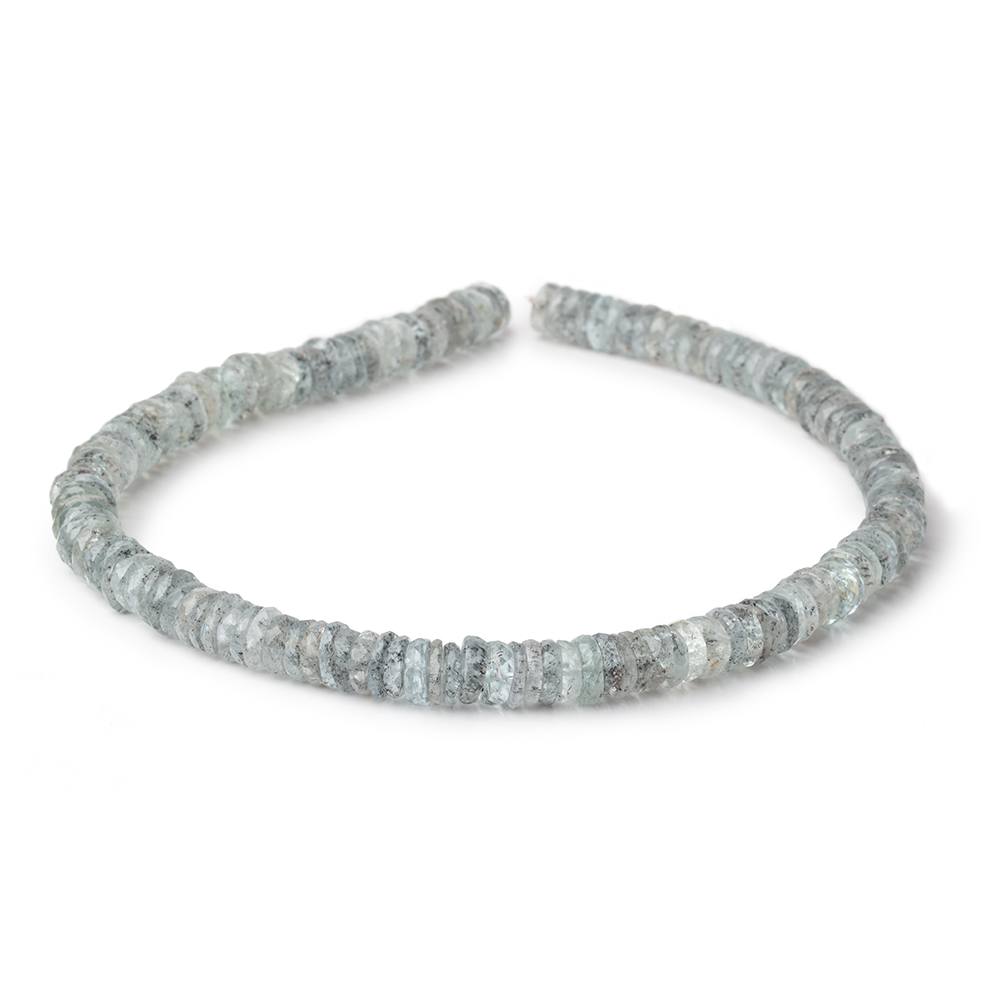 7-8mm Moss Aquamarine Faceted Heshi Beads 13.5 inch 142 pieces - Beadsofcambay.com