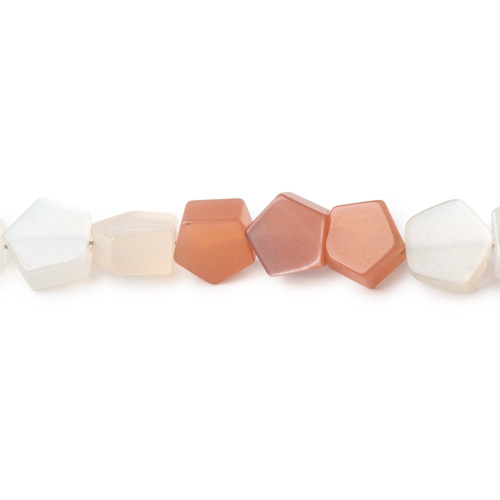 7-8mm Multi Color Moonstone Plain Pentagon Beads 18 inch 63 pieces - Beadsofcambay.com