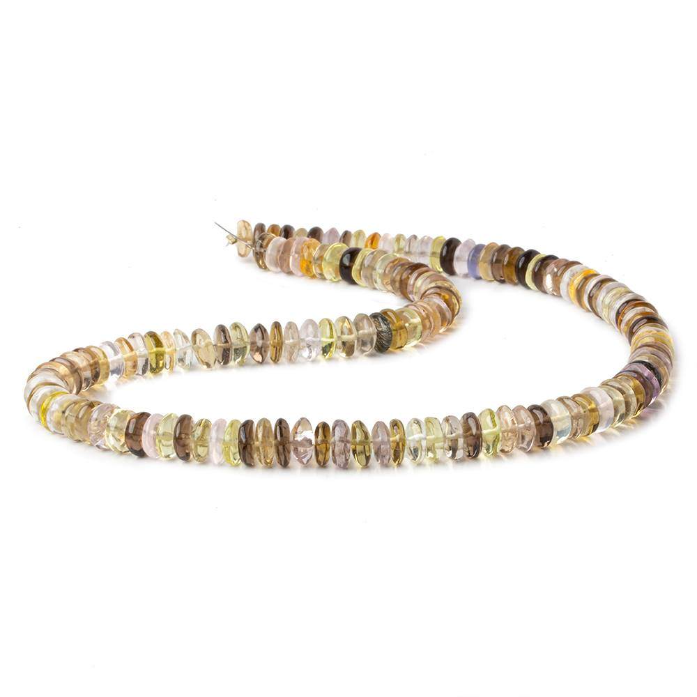 7-8mm Multi-Gemstone Plain Rondelle Beads 16 inch 141 pieces - Beadsofcambay.com