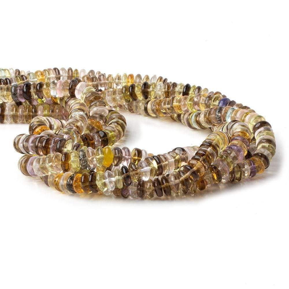 7-8mm Multi-Gemstone Plain Rondelle Beads 16 inch 141 pieces - Beadsofcambay.com