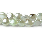 7-8mm Mystic Prehnite Plain Heart Beads 8 inch 49 beads - Beadsofcambay.com