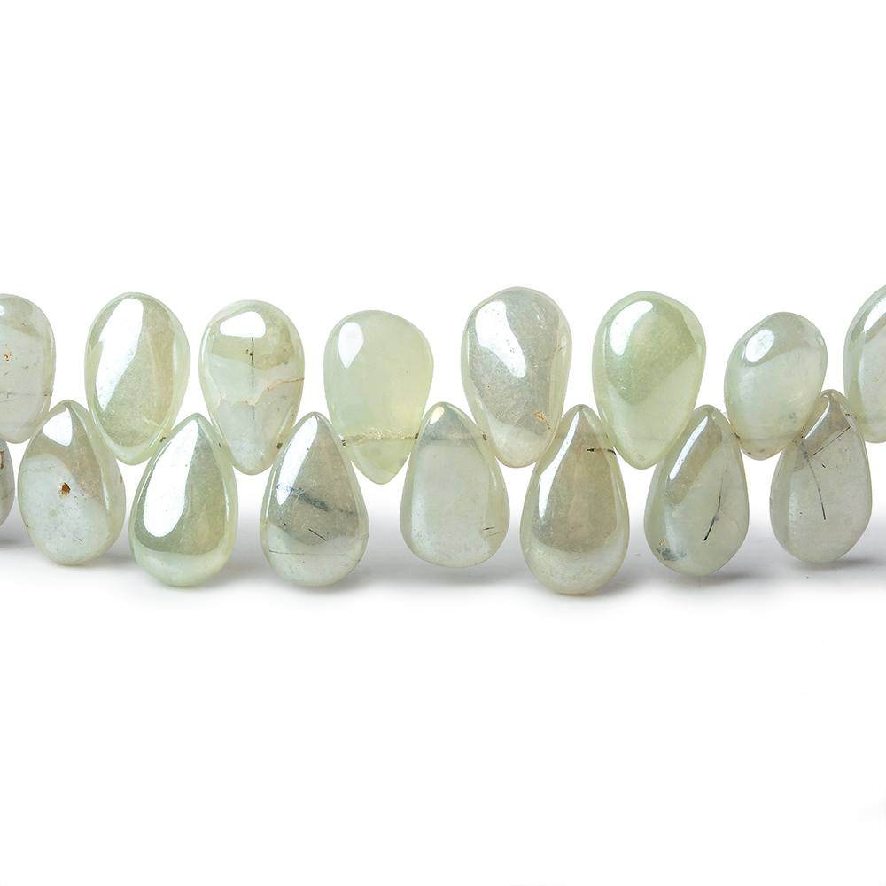 7-8mm Mystic Prehnite Plain Pear Beads 8 inch 58 beads - Beadsofcambay.com