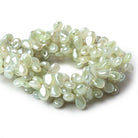 7-8mm Mystic Prehnite Plain Pear Beads 8 inch 58 beads - Beadsofcambay.com
