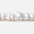 7-8mm Off White Center Drill Keshi Freshwater Pearls 16 inch 75 beads - Beadsofcambay.com
