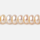7-8mm Pale Peach Button Freshwater Pearl Beads 15.5 inch 88 pieces - Beadsofcambay.com