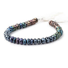 7-8mm Peacock Metallic Black Spinel Faceted Rondelles 8 inch 45 pieces - Beadsofcambay.com