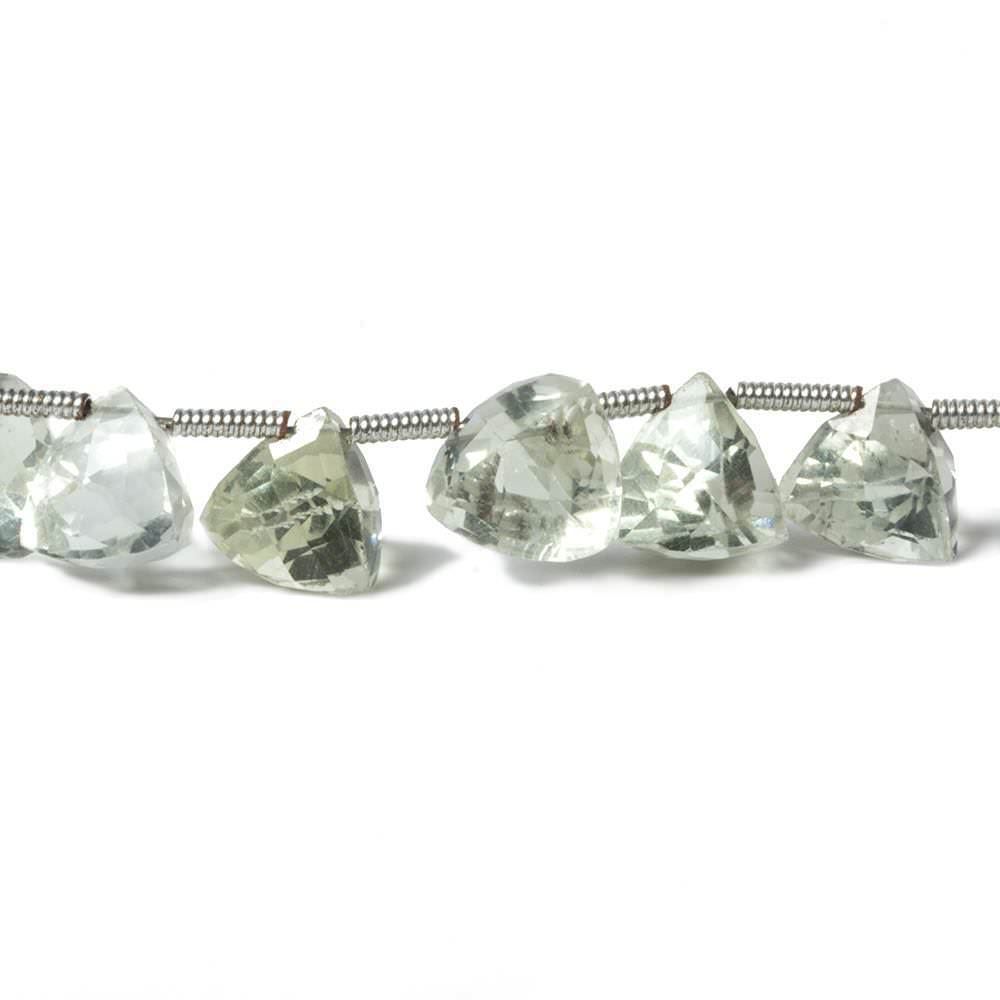 7-8mm Prasiolite Beads Top Drilled Trillions 24 pieces - Beadsofcambay.com