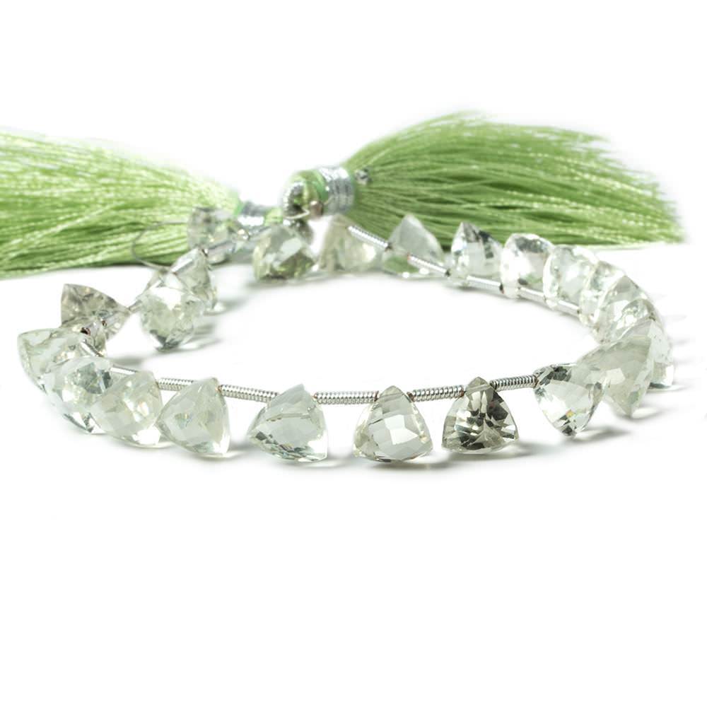 7-8mm Prasiolite Beads Top Drilled Trillions 24 pieces - Beadsofcambay.com