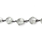 7-8mm Prasiolite Faceted Pillows on Black Gold over .925 Silver Chain - Beadsofcambay.com
