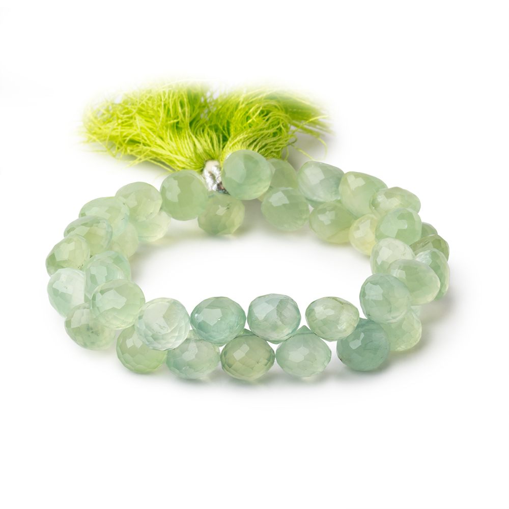 7-8mm Prehnite Candy Kiss Beads 8 inch 42 pieces - Beadsofcambay.com