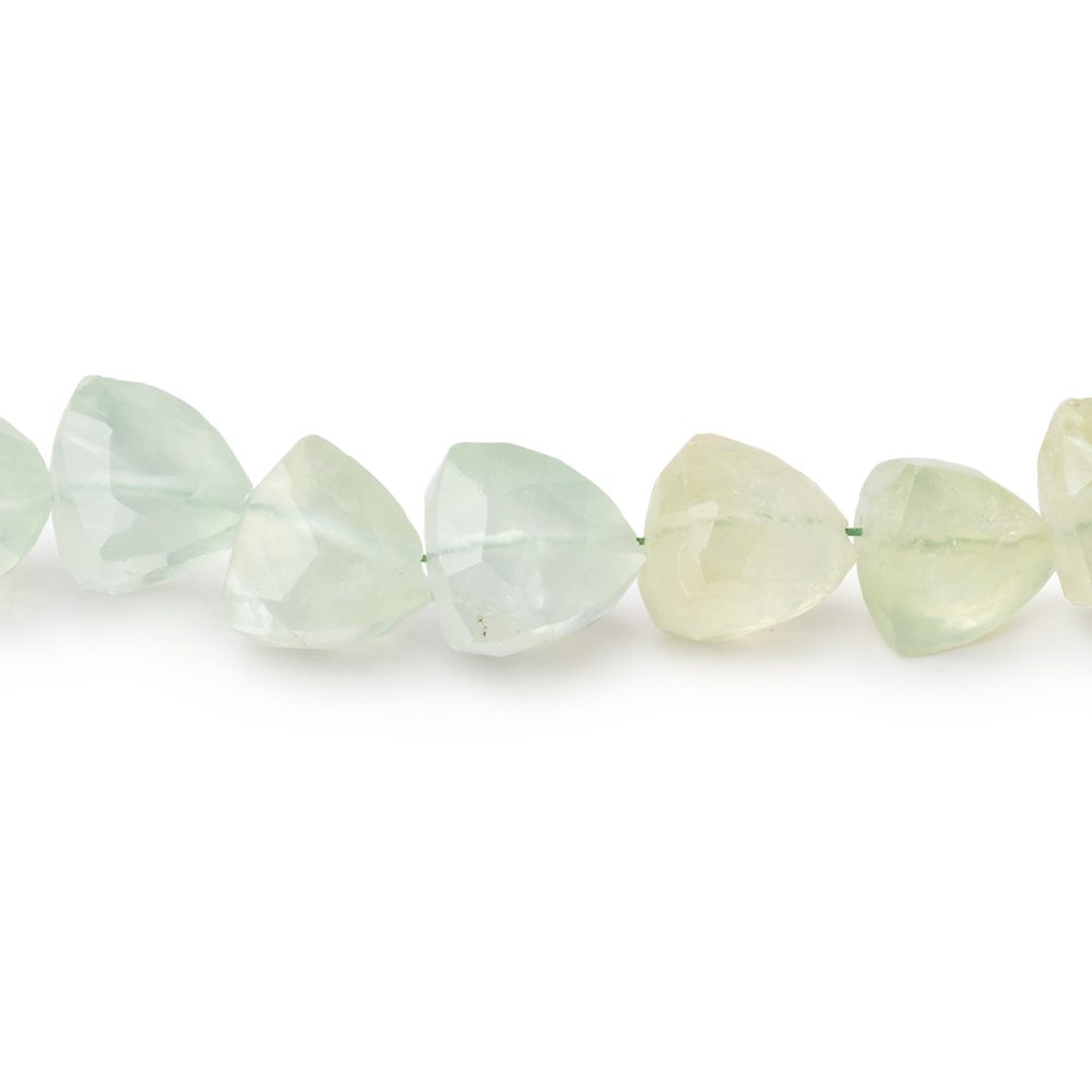 7-8mm Prehnite Faceted Trillion Beads 8 inch 24 pieces - Beadsofcambay.com
