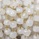 7-8mm Rainbow Moonstone faceted cube Vermeil Chain by the foot 26 beads - Beadsofcambay.com