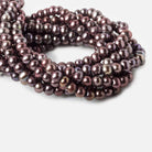 7-8mm Raisin Large Hole Off Round Freshwater Pearl 2.5mm drill hole, 15 inch, 64 pieces - Beadsofcambay.com