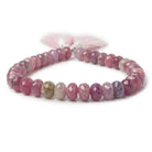 7-8mm Ruby & Fancy Sapphire faceted rondelles 8 inch 36 beads A - Beadsofcambay.com