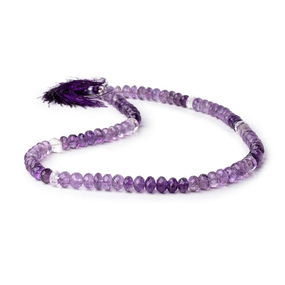 7-8mm Shaded Amethyst Faceted Rondelle Beads 16 inch 84 pieces - Beadsofcambay.com