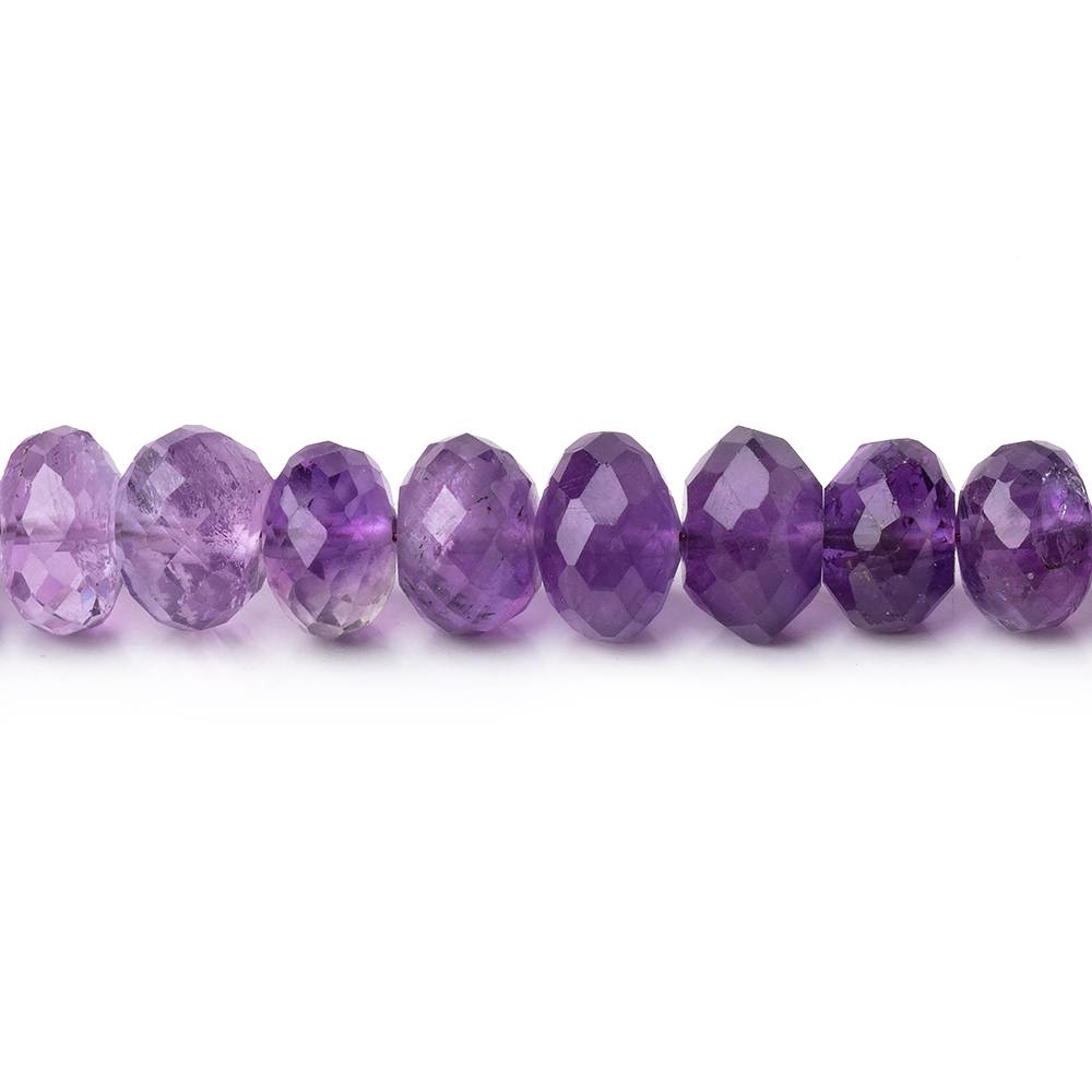 7-8mm Shaded Amethyst Faceted Rondelle Beads 16 inch 84 pieces - Beadsofcambay.com