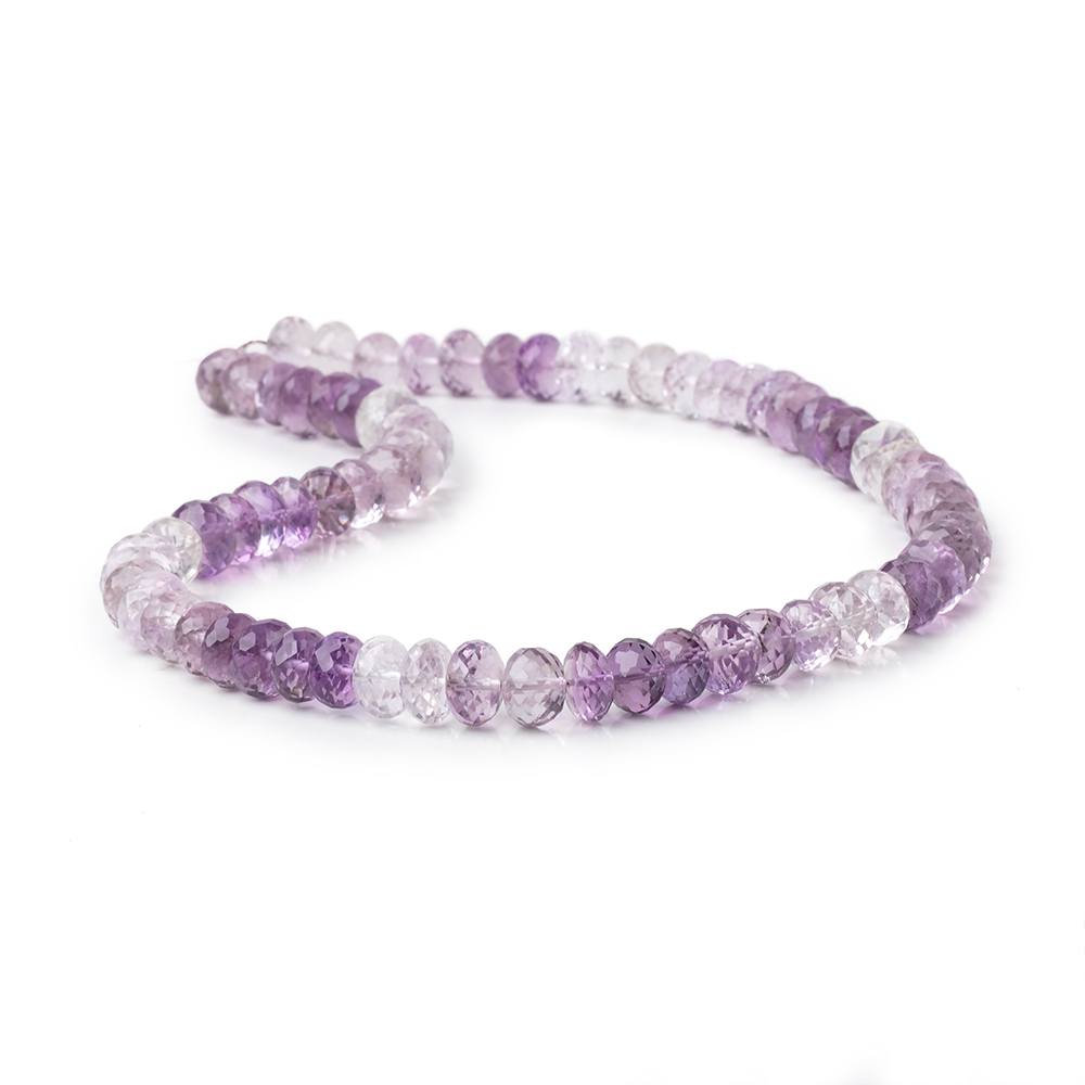7-8mm Shaded Amethyst & Pink Amethyst Faceted Rondelles 14 inch 68 Beads - Beadsofcambay.com
