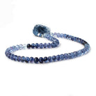 7.5-8.5mm Shaded Blue Fluorite Plain Rondelles 16 inch 60 Beads - Beadsofcambay.com
