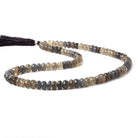 7-8mm Shaded Grey Moonstone Faceted Rondelle Beads 18 inch 92 beads - Beadsofcambay.com