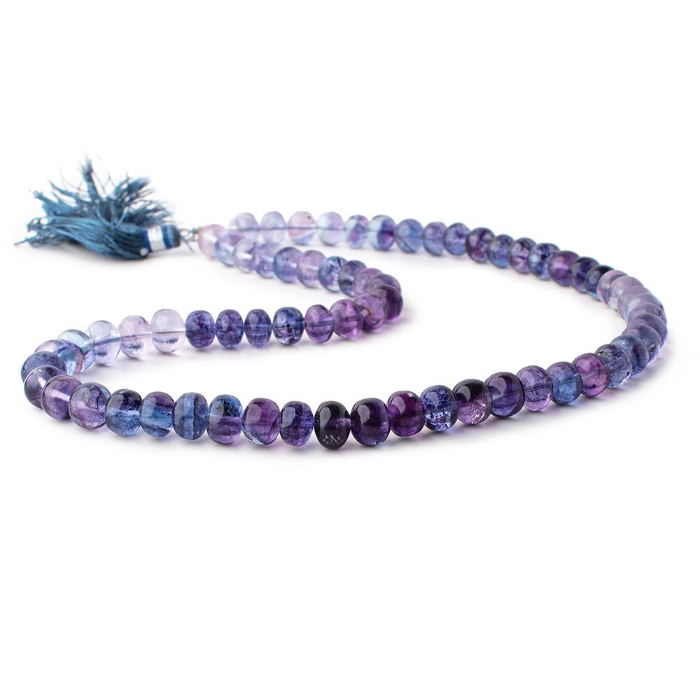 8-9mm Shaded Purple & Blue Fluorite Plain Rondelles 16 inch 60 Beads - Beadsofcambay.com