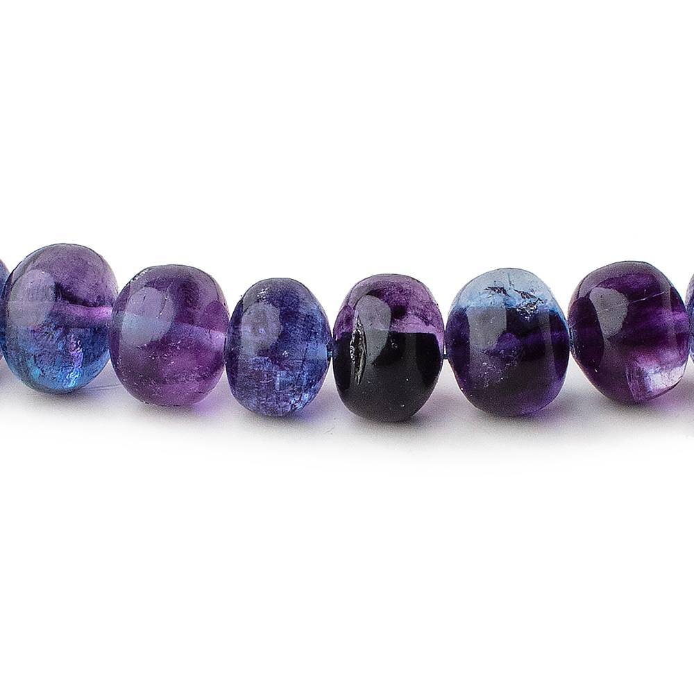 8-9mm Shaded Purple & Blue Fluorite Plain Rondelles 16 inch 60 Beads - Beadsofcambay.com