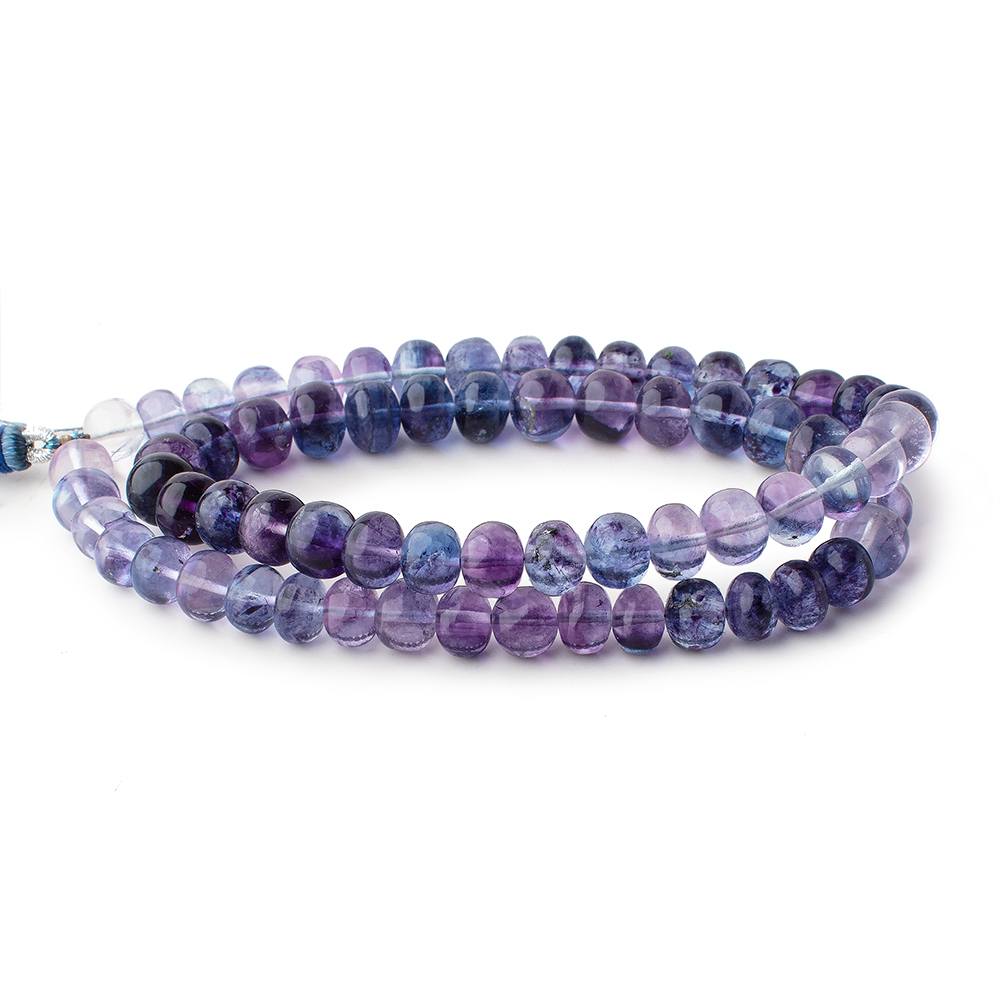 8-9mm Shaded Purple & Blue Fluorite Plain Rondelles 16 inch 60 Beads - Beadsofcambay.com