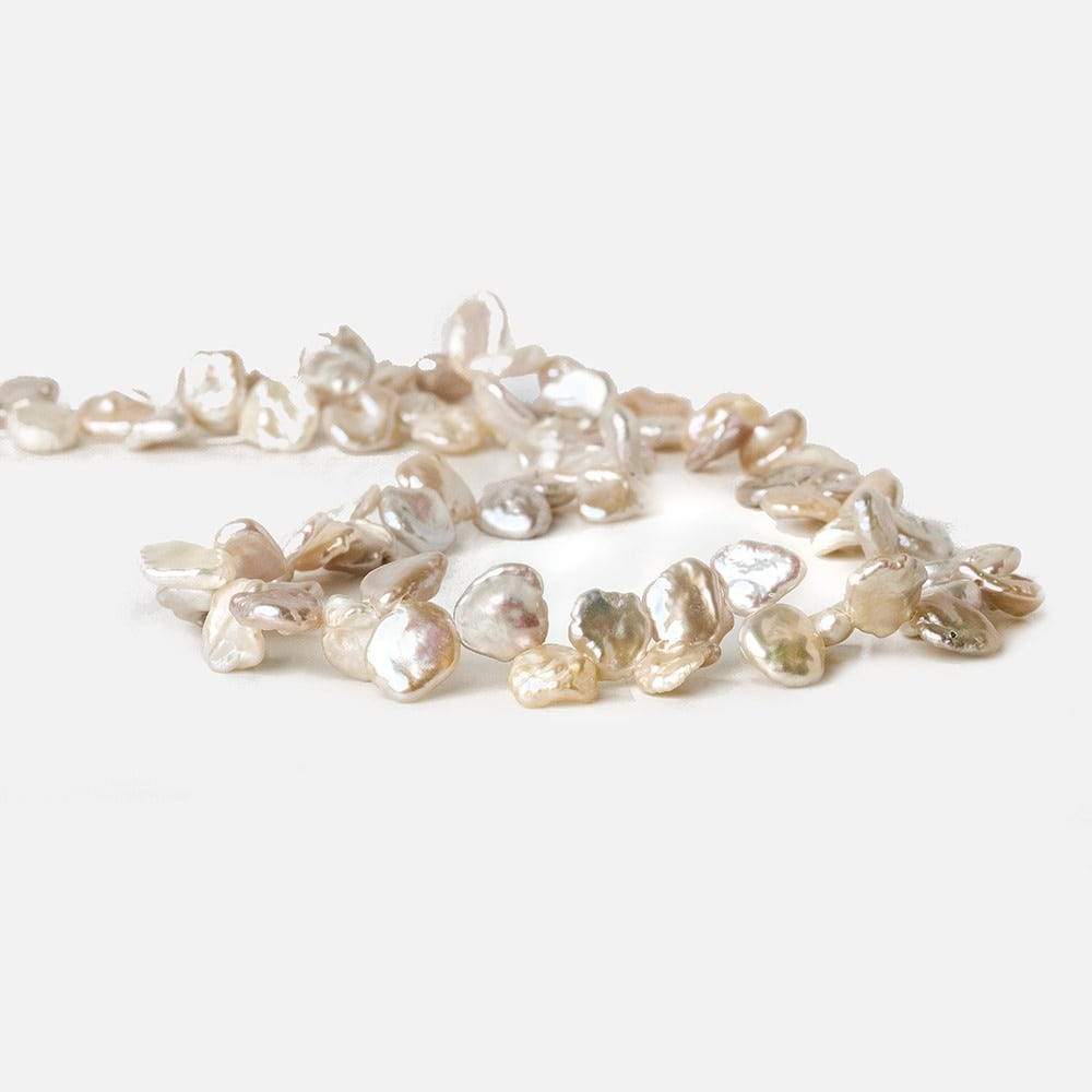 7-8mm Tri-Color Top Drilled Keshi Freshwater Pearls 16 inch 72 pieces - Beadsofcambay.com