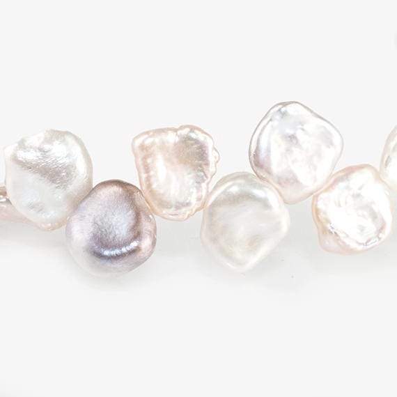 7-8mm Tri-Color Top Drilled Keshi Freshwater Pearls 16 inch 72 pieces - Beadsofcambay.com