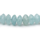 7-9.5mm Aquamarine German Faceted Rondelles 16 inch 93 Beads - Beadsofcambay.com
