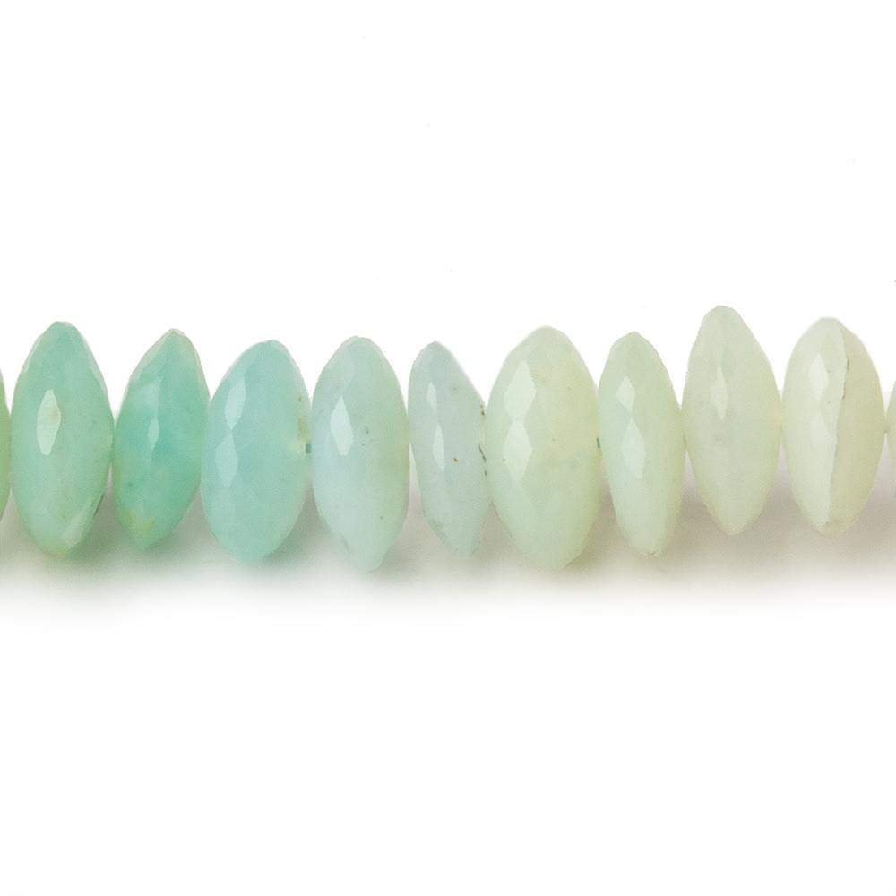 7-9.5mm Blue Peruvian Opal German Faceted Rondelles 16 inch 108 pieces - Beadsofcambay.com