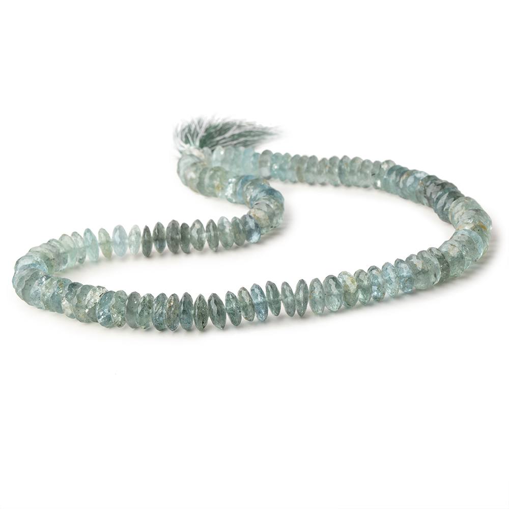 9-11mm Moss Aquamarine German Faceted Rondelle beads 16 inch 105 pieces - Beadsofcambay.com
