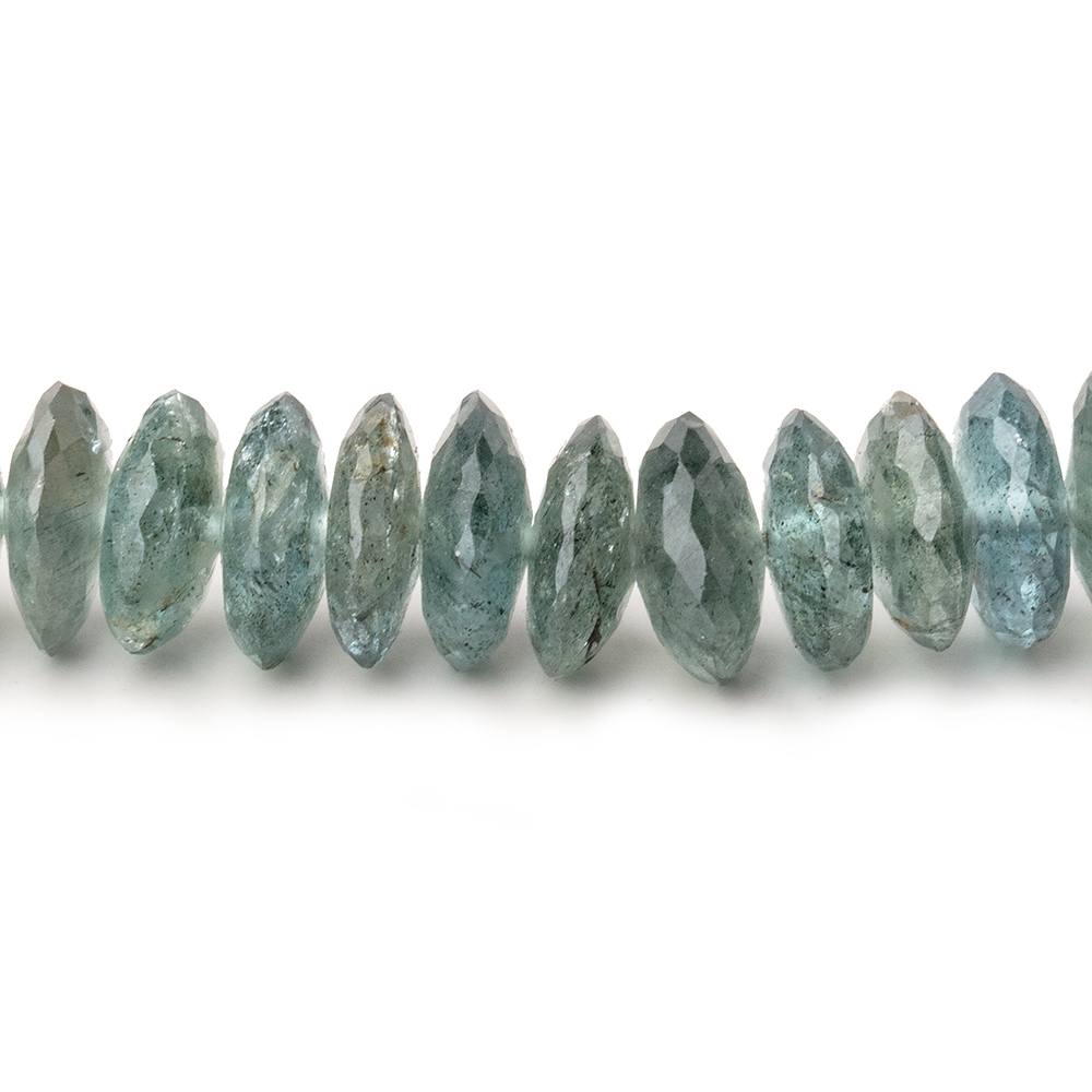 9-11mm Moss Aquamarine German Faceted Rondelle beads 16 inch 105 pieces - Beadsofcambay.com