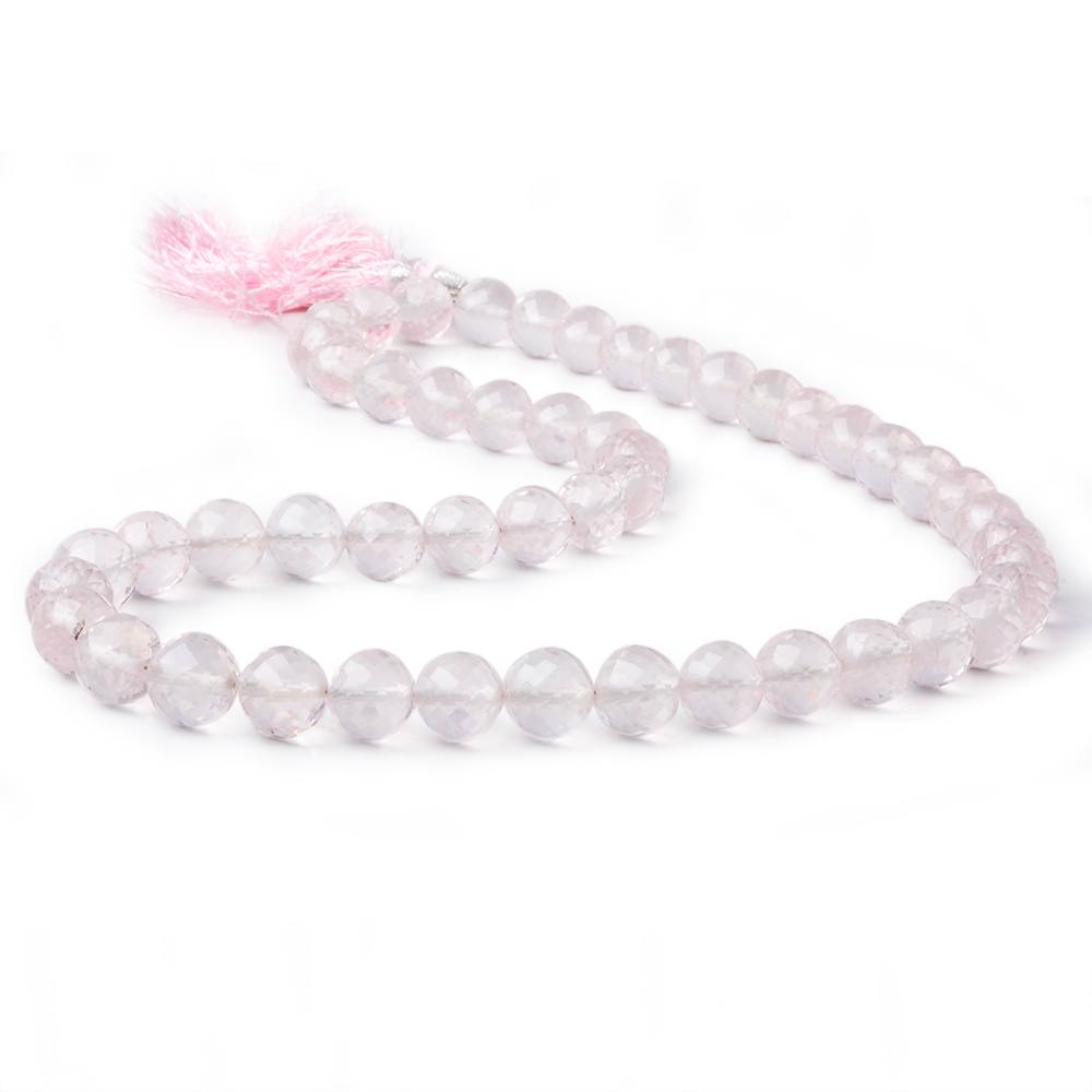 7-9.5mm Rose Quartz faceted round beads 16 inch 50 pieces AAA - Beadsofcambay.com