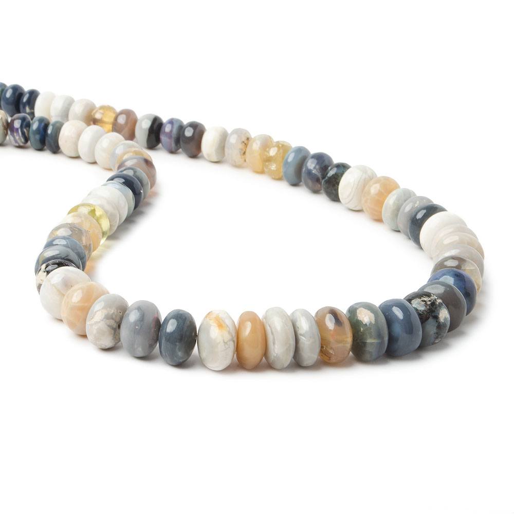 7-9mm Australian Opal plain rondelle beads 17 inch 88 pieces - Beadsofcambay.com