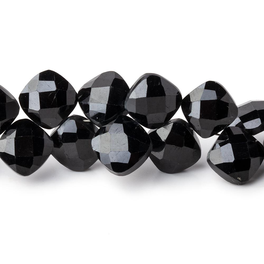 7-9mm Black Spinel Faceted Pillow Beads 16 inch 100 pieces AA - Beadsofcambay.com