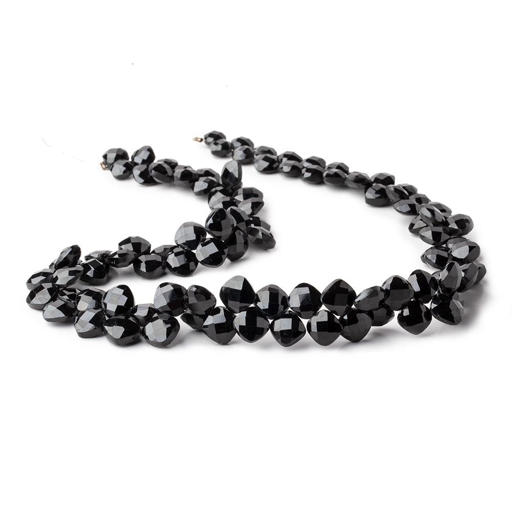 7-9mm Black Spinel Faceted Pillow Beads 16 inch 100 pieces AA - Beadsofcambay.com