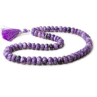 7-9mm Charoite Faceted Rondelle Beads 16 inch 68 pieces A - Beadsofcambay.com